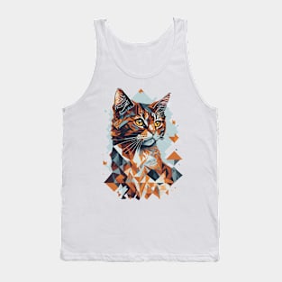 Geometric Cat colorful abstract design Tank Top